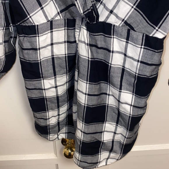 Abercrombie & Fitch Medium Black White Plaid Button Up Dress - Picture 5 of 12